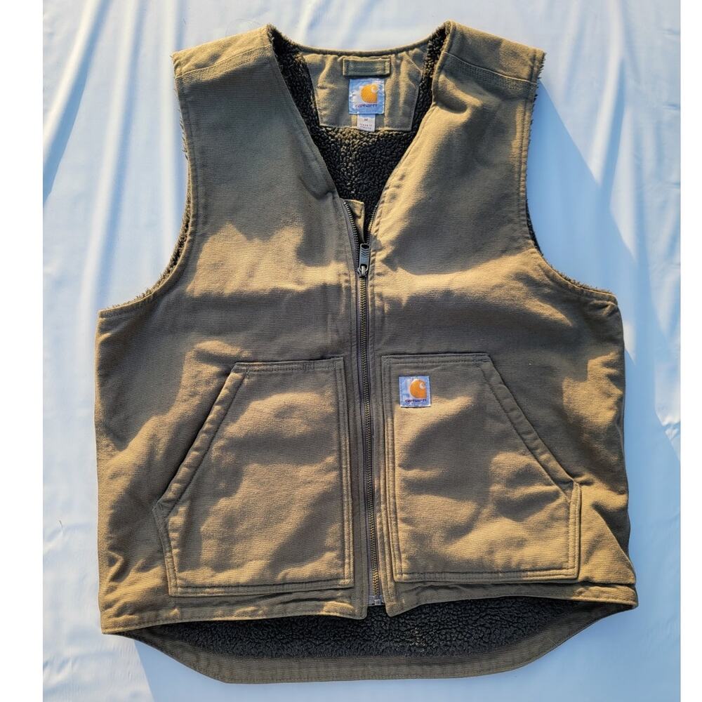 Carhartt Men's Hamilton Brown Sherpa Lined Vest Size M
